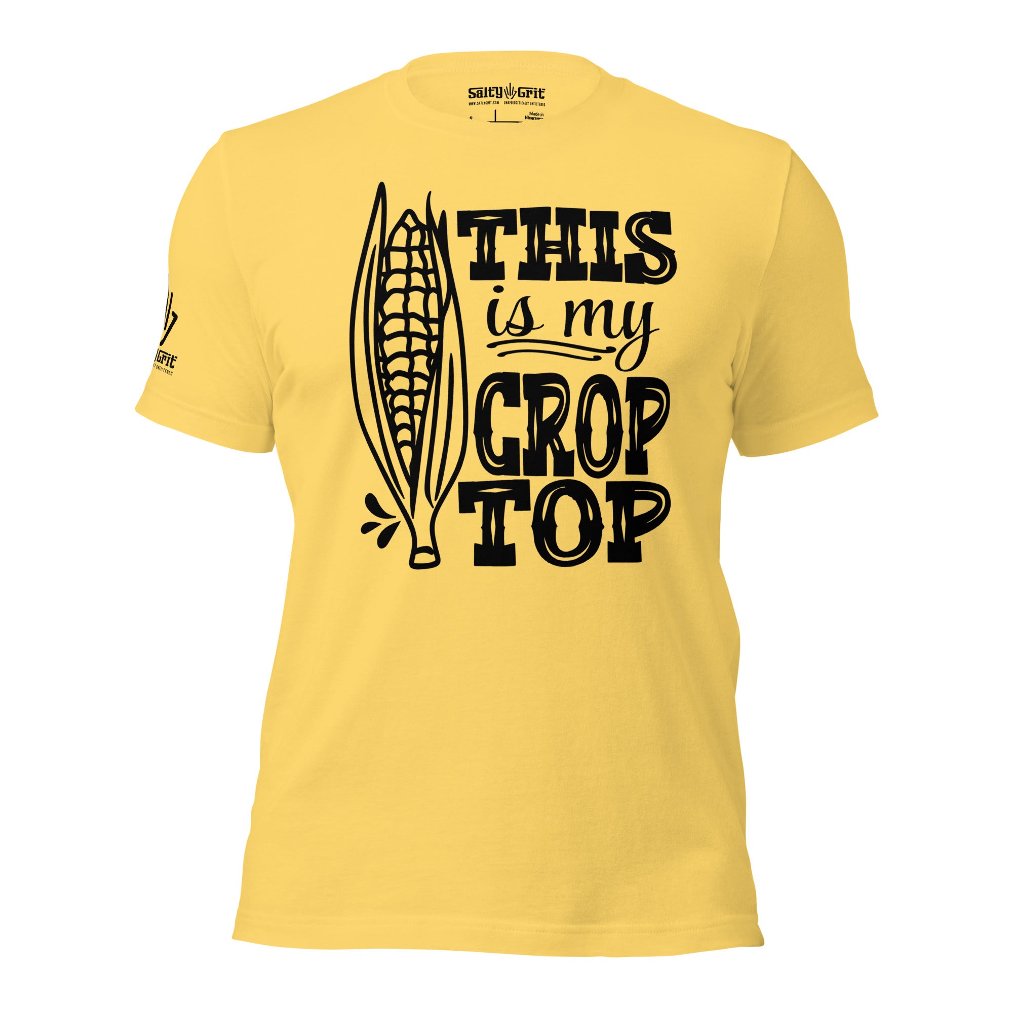 Funny shirt with ear of corn and this is my crop top text