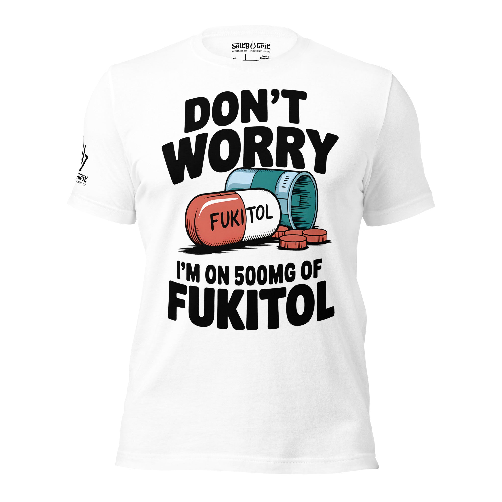 Unbothered attitude shirt with sarcastic pill bottle design